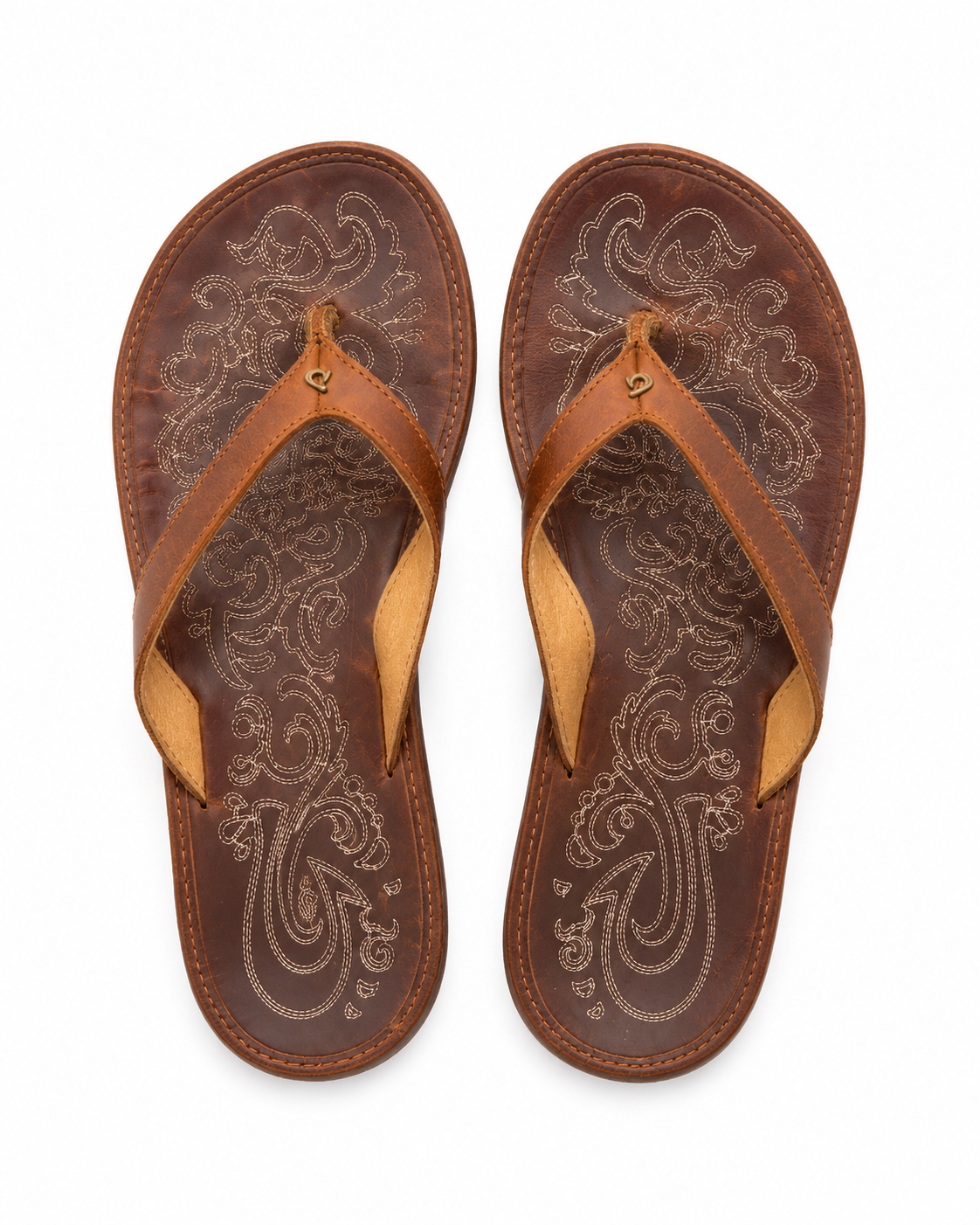 Mahogany Wave Leather Sandals