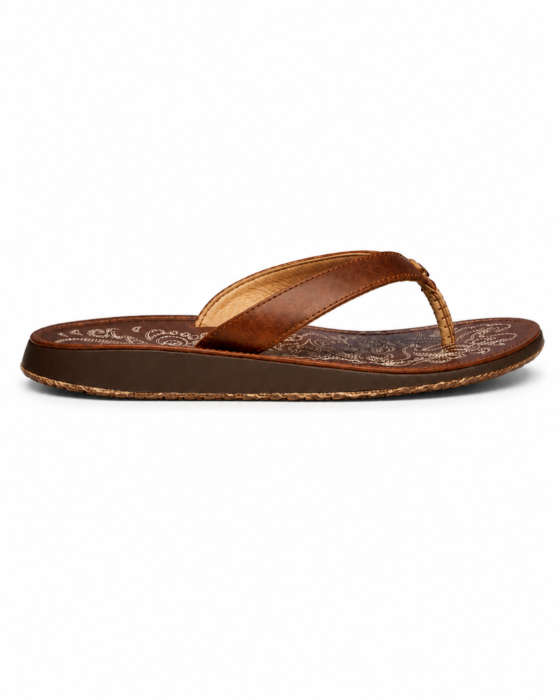 Mahogany Wave Leather Sandals